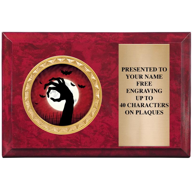 6" X 4" RED MBL INSERT PLQ