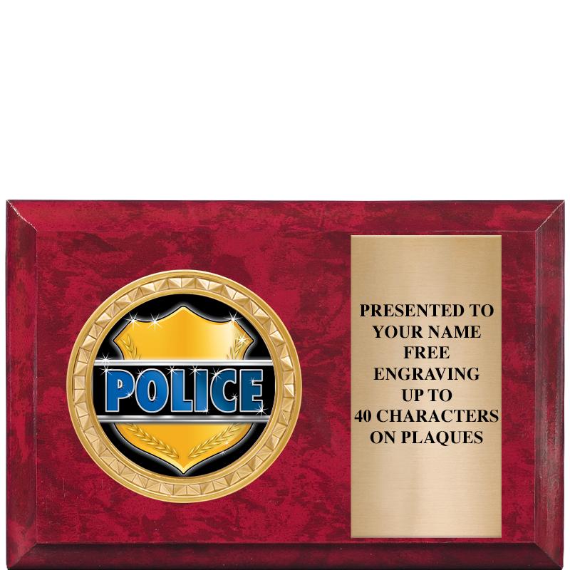 6" X 4" RED MBL INSERT PLQ