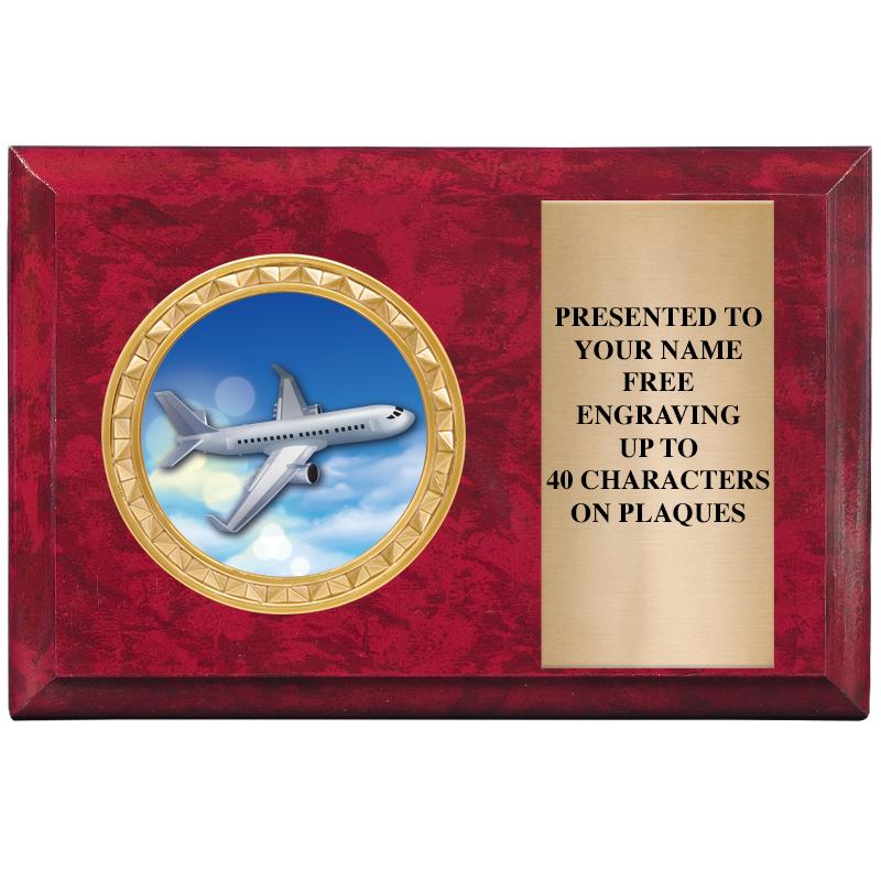 6" X 4" RED MBL INSERT PLQ