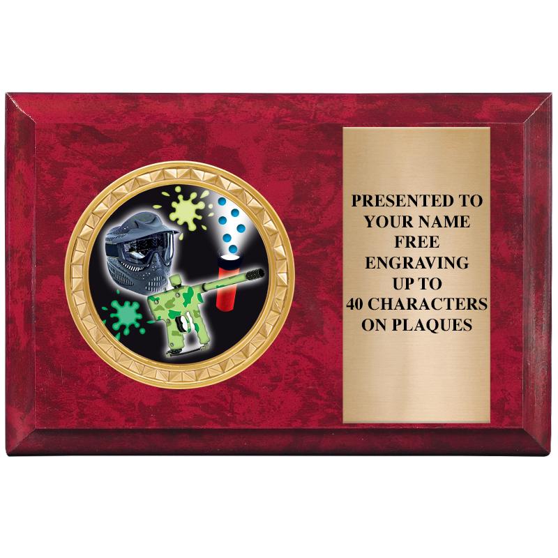 6" X 4" RED MBL INSERT PLQ