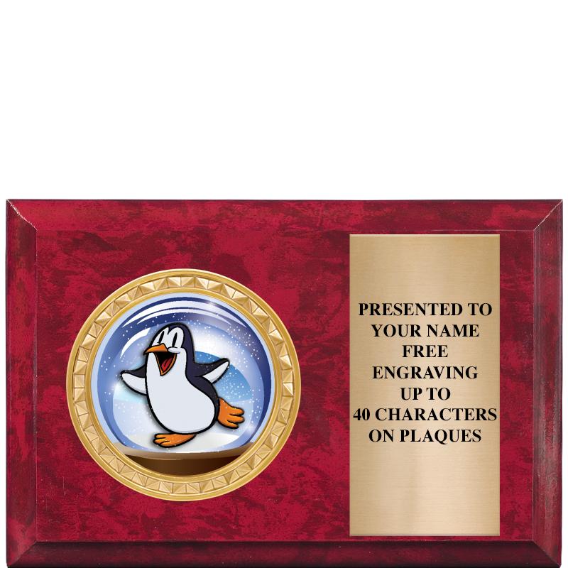 6" X 4" RED MBL INSERT PLQ