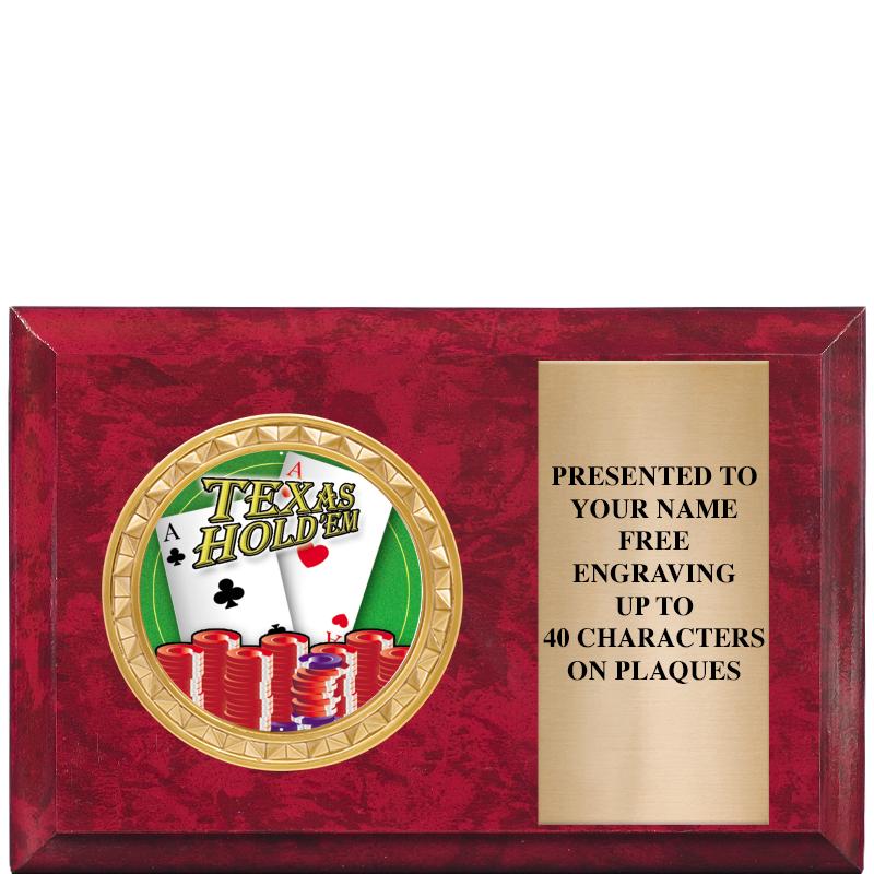 6" X 4" RED MBL INSERT PLQ