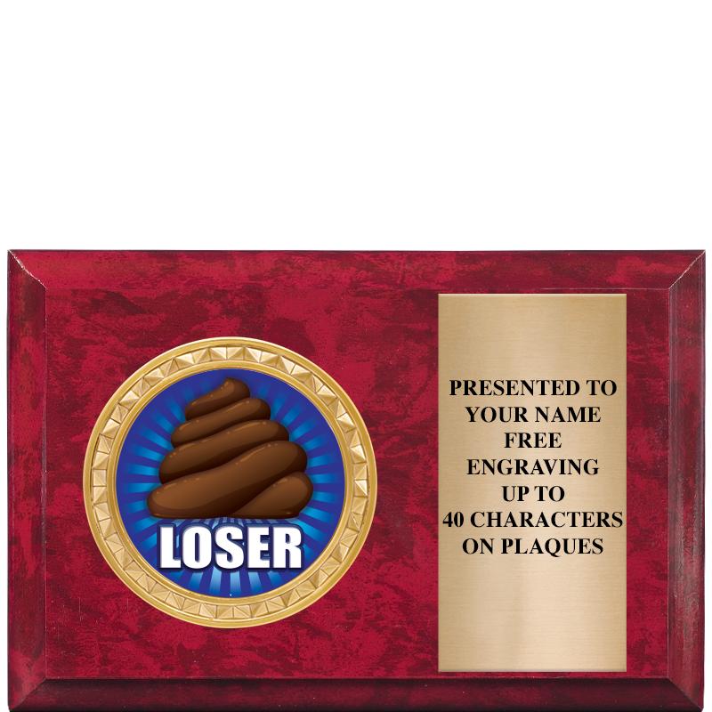 6" X 4" RED MBL INSERT PLQ