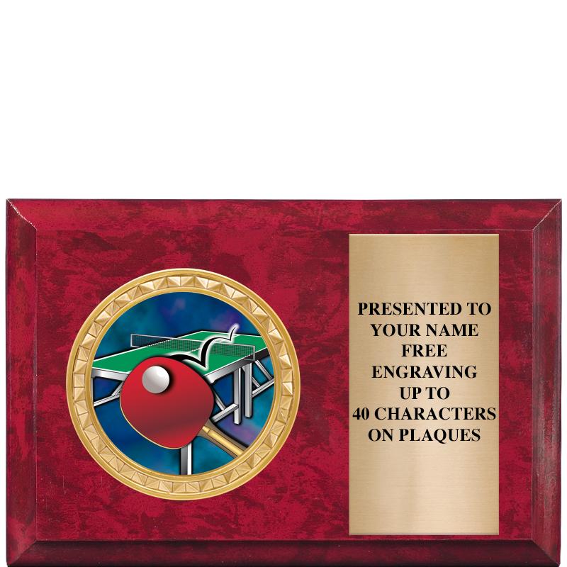 6" X 4" RED MBL INSERT PLQ