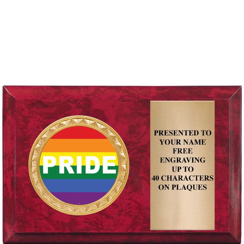 6" X 4" RED MBL INSERT PLQ