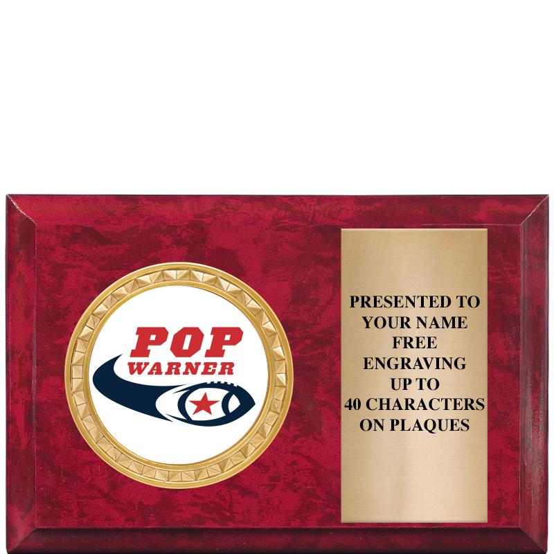 6" X 4" RED MBL INSERT PLQ