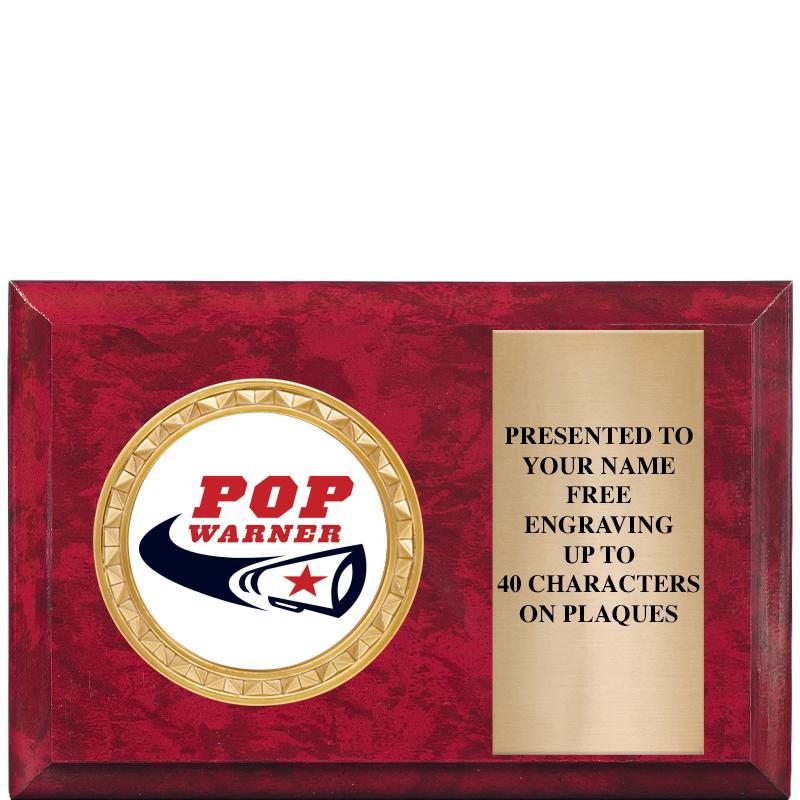 6" X 4" RED MBL INSERT PLQ