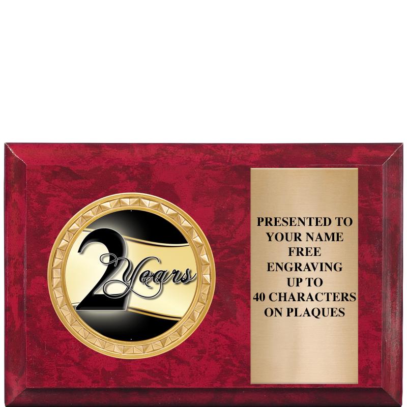 6" X 4" RED MBL INSERT PLQ