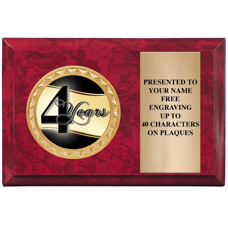 6" X 4" RED MBL INSERT PLQ