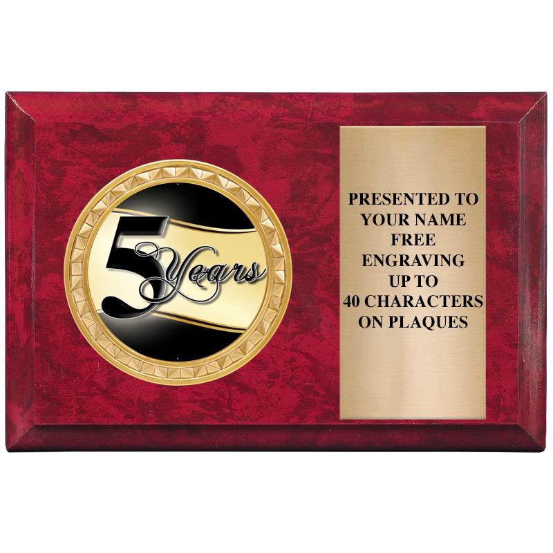 6" X 4" RED MBL INSERT PLQ