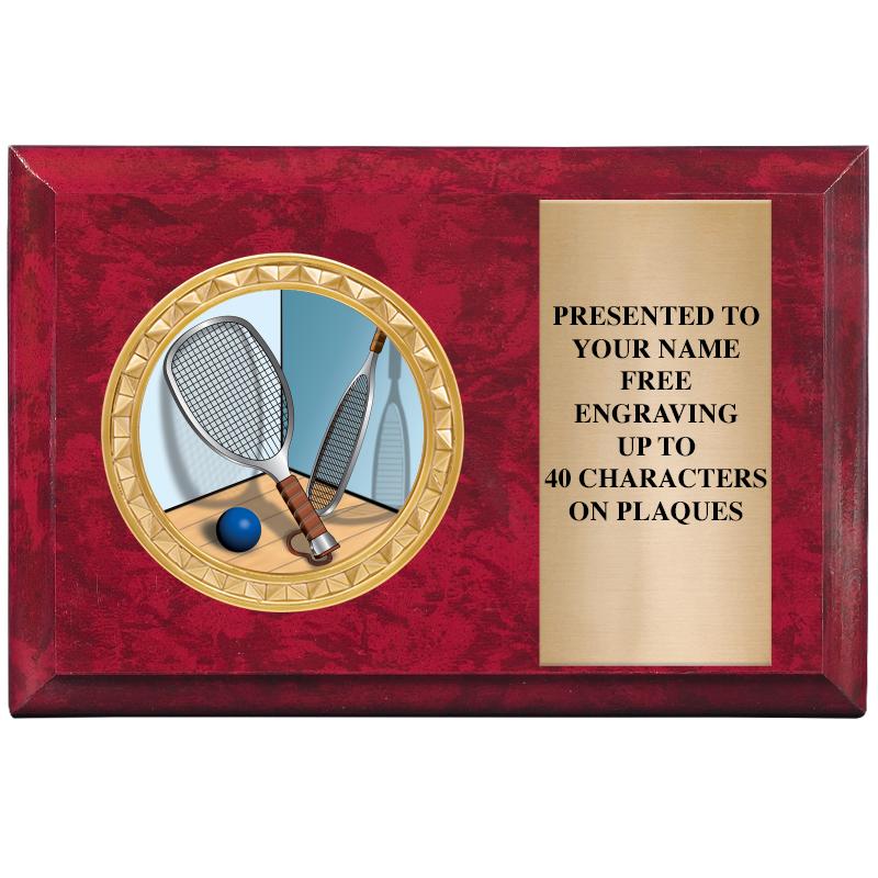 6" X 4" RED MBL INSERT PLQ