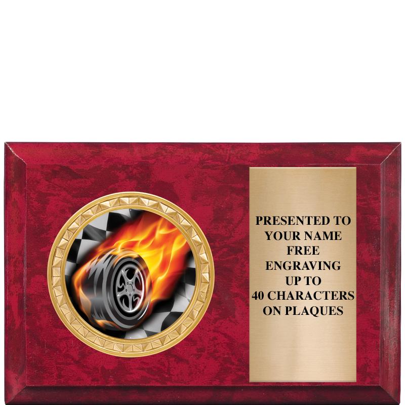 6" X 4" RED MBL INSERT PLQ