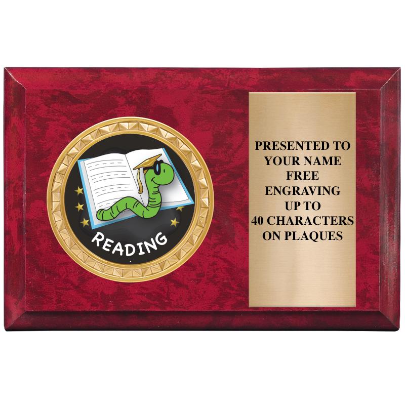 6" X 4" RED MBL INSERT PLQ