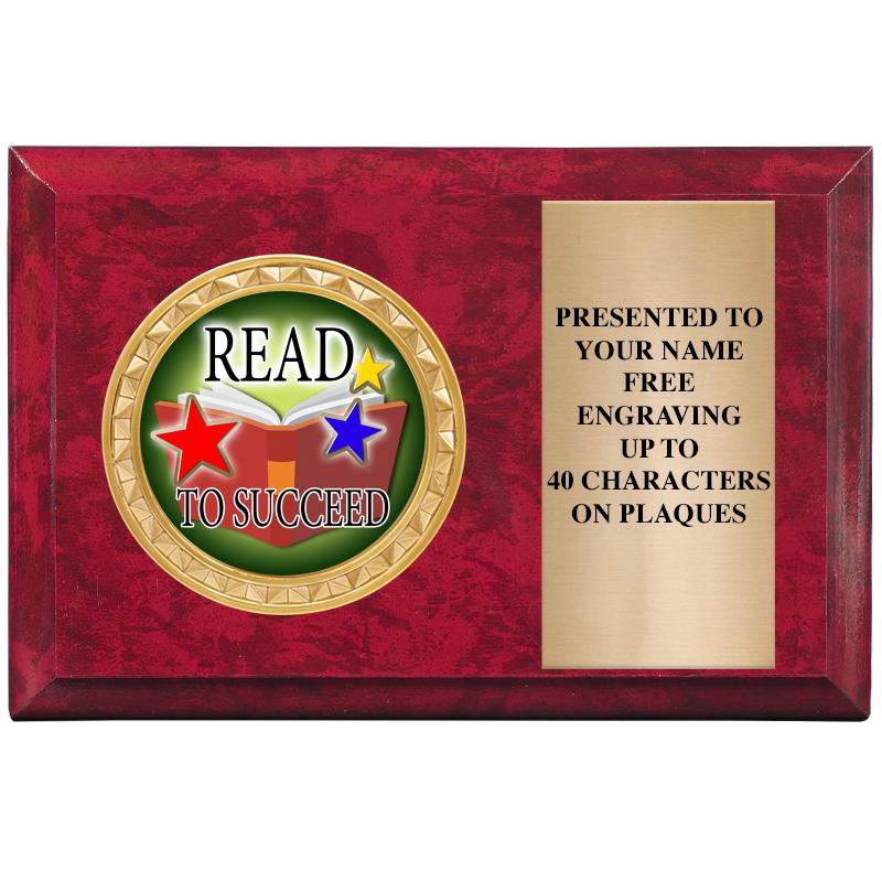 6" X 4" RED MBL INSERT PLQ