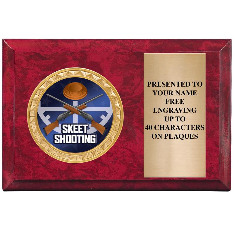 6" X 4" RED MBL INSERT PLQ