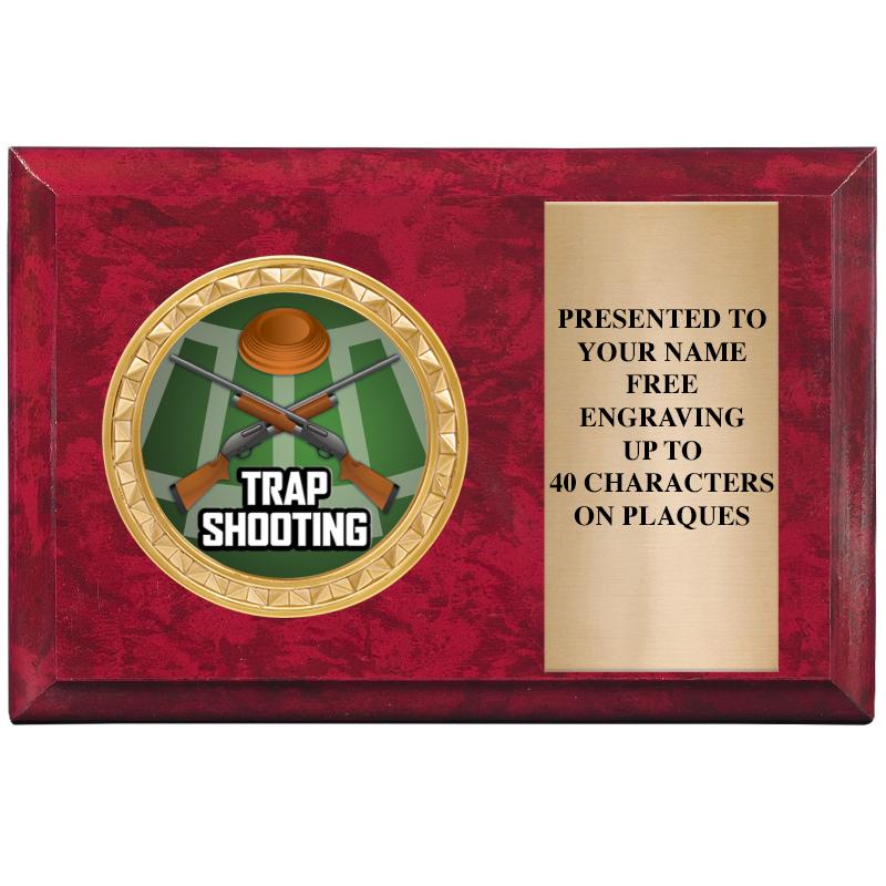 6" X 4" RED MBL INSERT PLQ