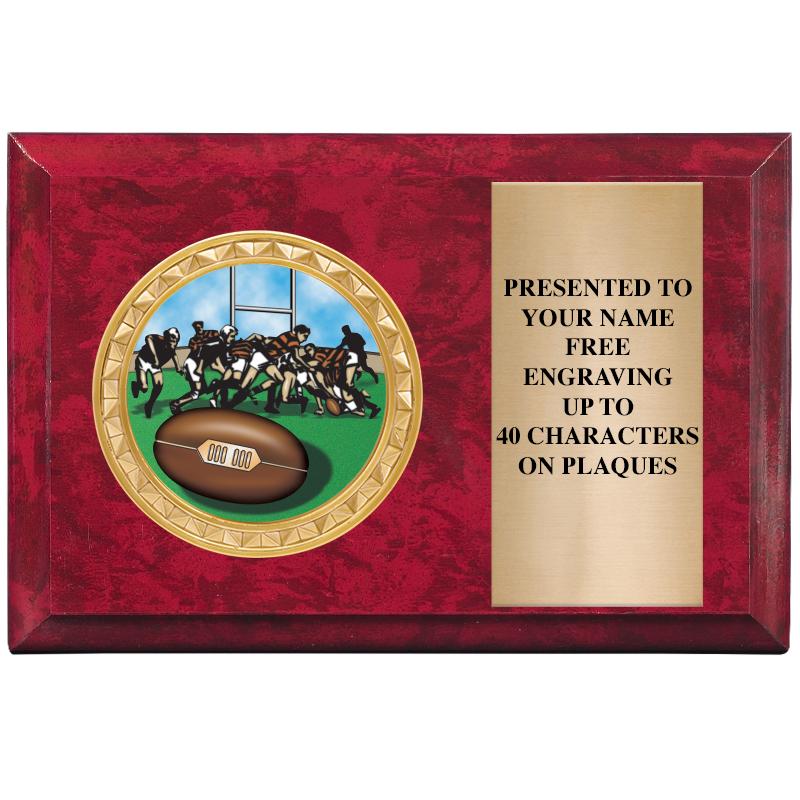 6" X 4" RED MBL INSERT PLQ