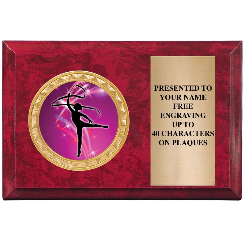 6" X 4" RED MBL INSERT PLQ