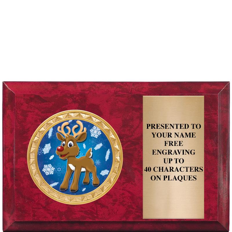 6" X 4" RED MBL INSERT PLQ