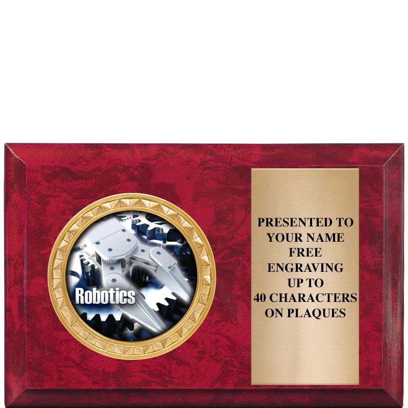 6" X 4" RED MBL INSERT PLQ