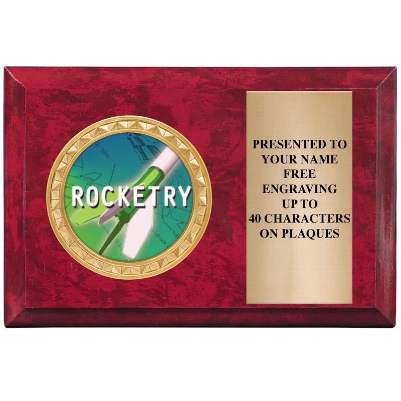 6" X 4" RED MBL INSERT PLQ