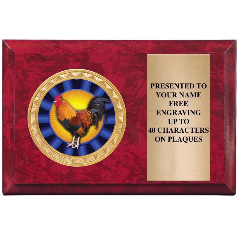 6" X 4" RED MBL INSERT PLQ