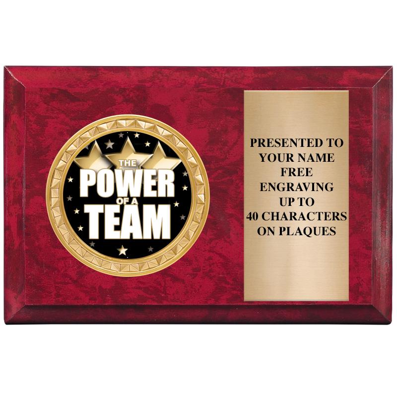 6" X 4" RED MBL INSERT PLQ