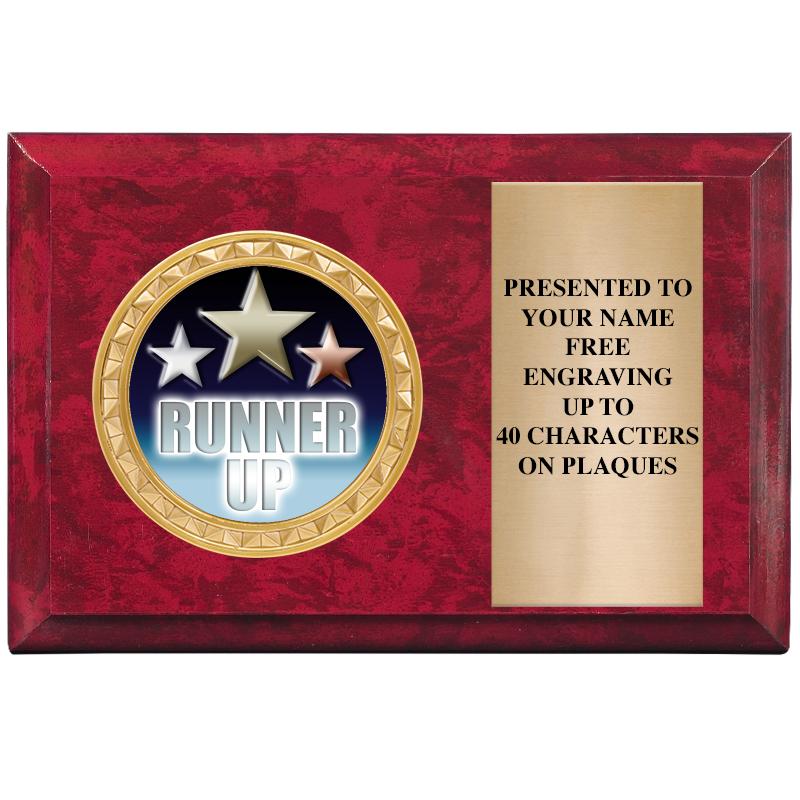 6" X 4" RED MBL INSERT PLQ