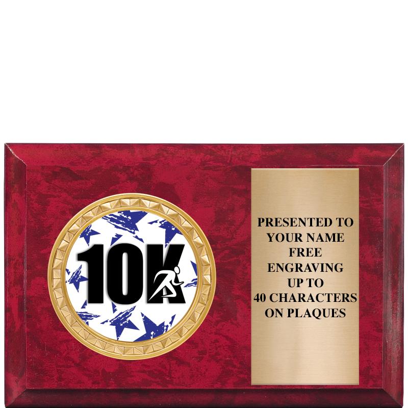 6" X 4" RED MBL INSERT PLQ