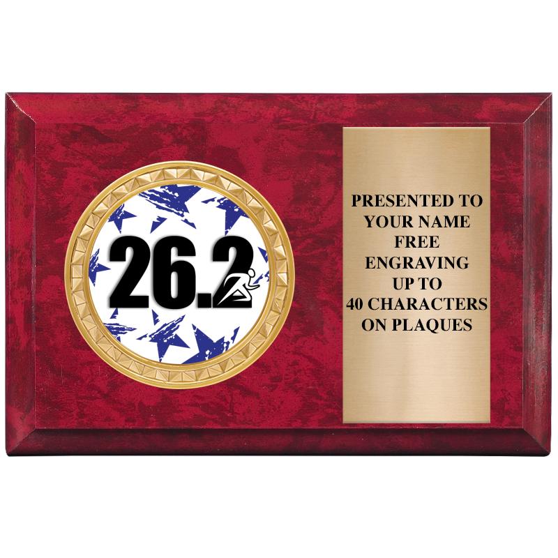 6" X 4" RED MBL INSERT PLQ