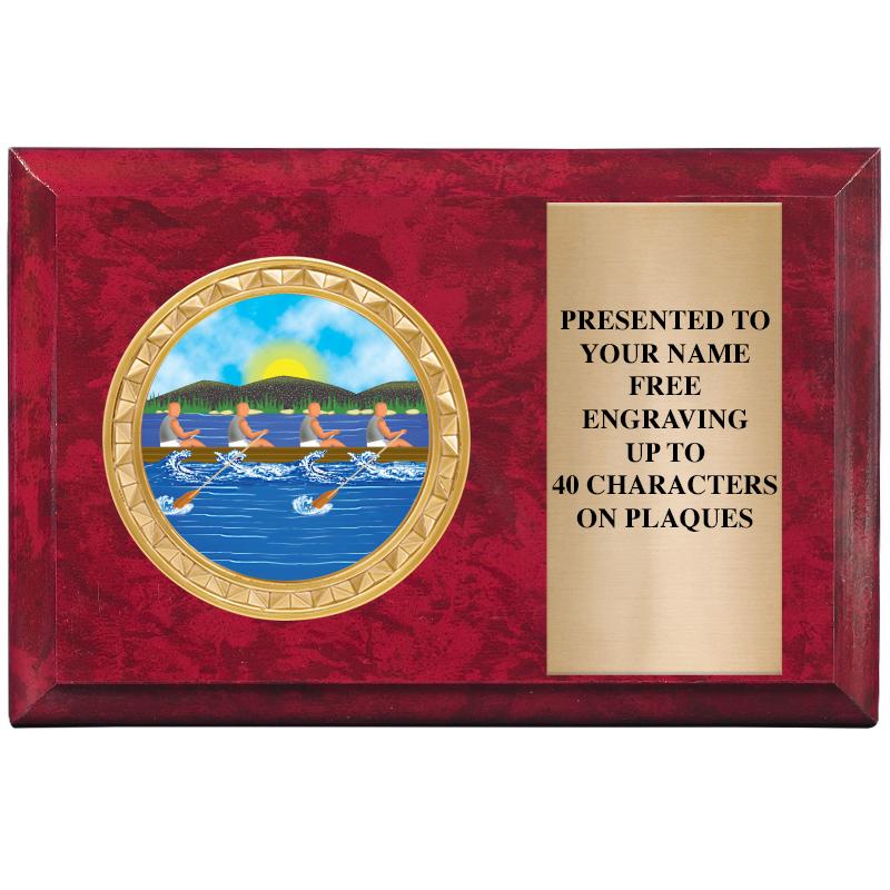 6" X 4" RED MBL INSERT PLQ