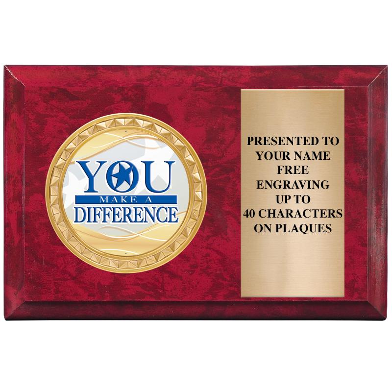 6" X 4" RED MBL INSERT PLQ