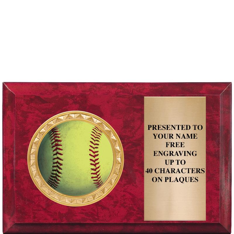 6" X 4" RED MBL INSERT PLQ