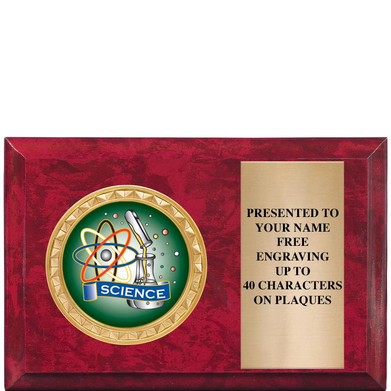 6" X 4" RED MBL INSERT PLQ