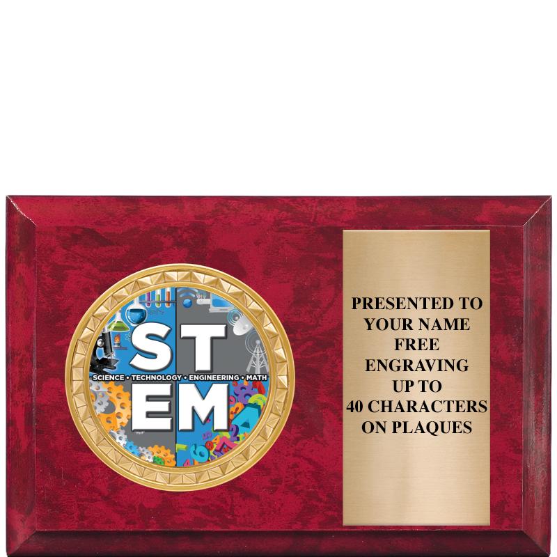 6" X 4" RED MBL INSERT PLQ