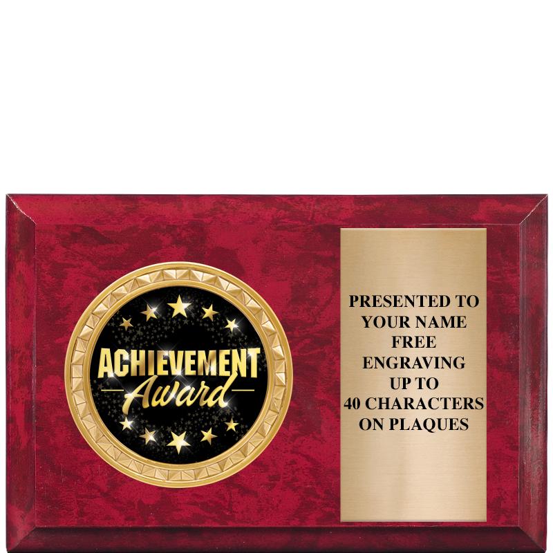 6" X 4" RED MBL INSERT PLQ