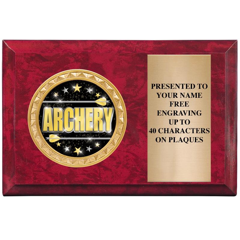 6" X 4" RED MBL INSERT PLQ