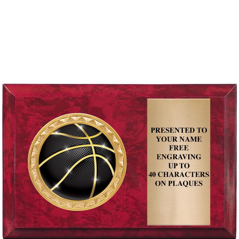 6" X 4" RED MBL INSERT PLQ