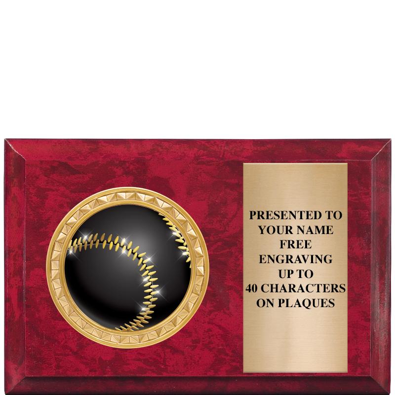 6" X 4" RED MBL INSERT PLQ