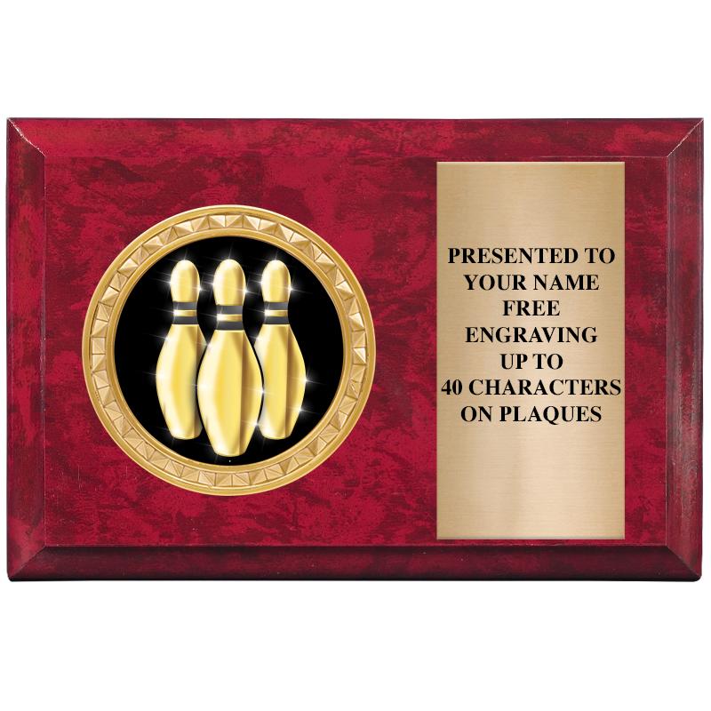 6" X 4" RED MBL INSERT PLQ