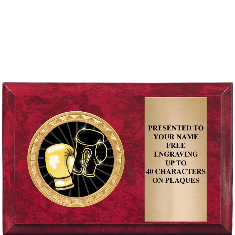 6" X 4" RED MBL INSERT PLQ