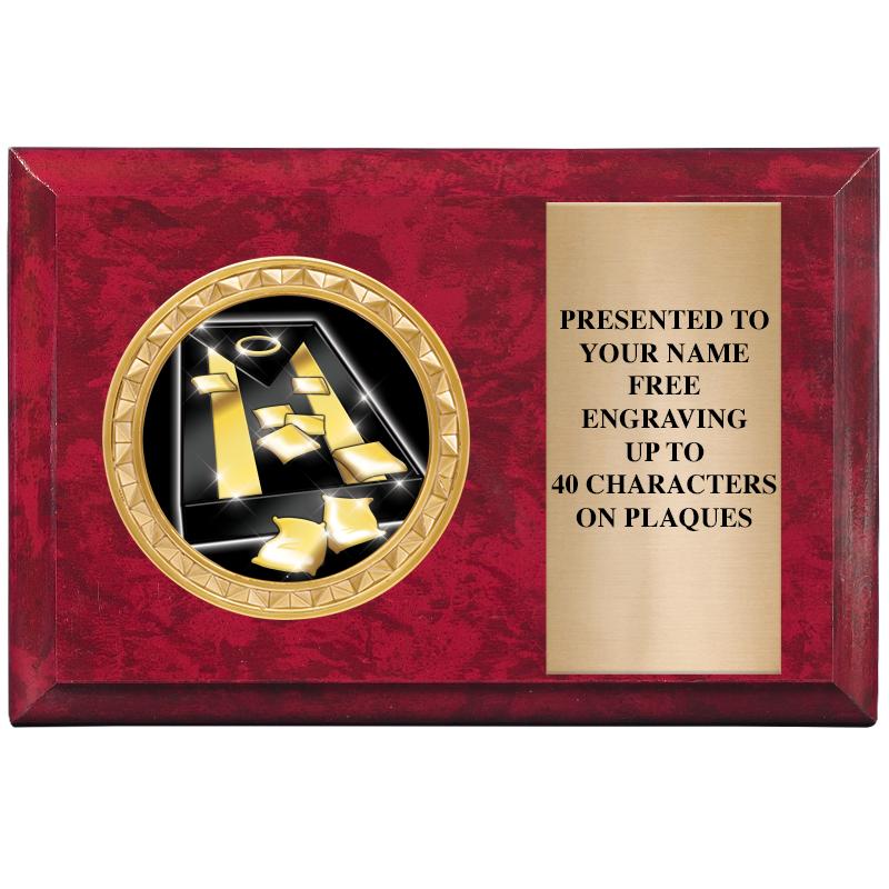 6" X 4" RED MBL INSERT PLQ