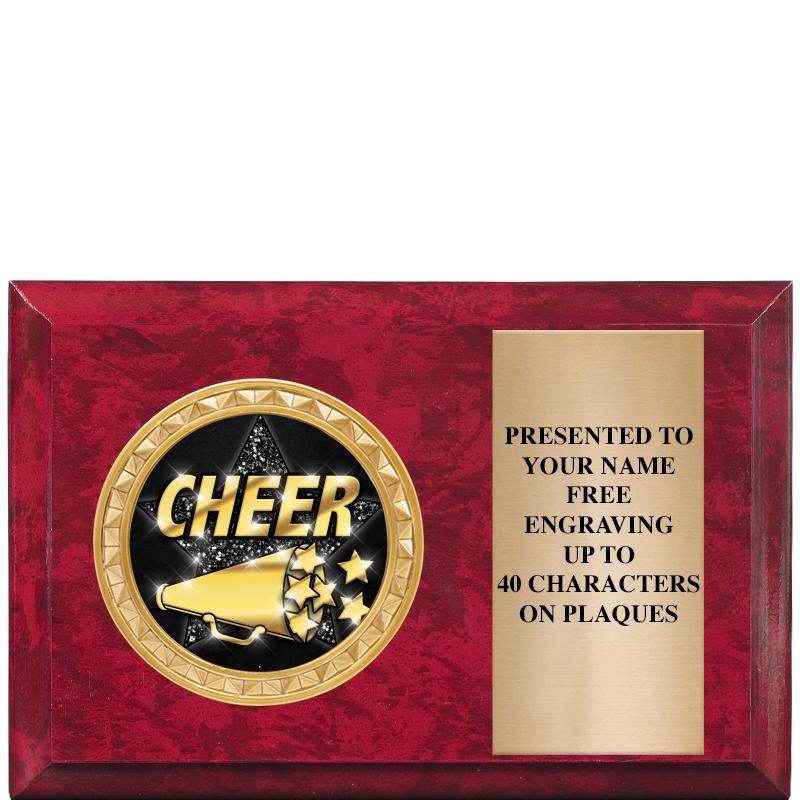 6" X 4" RED MBL INSERT PLQ