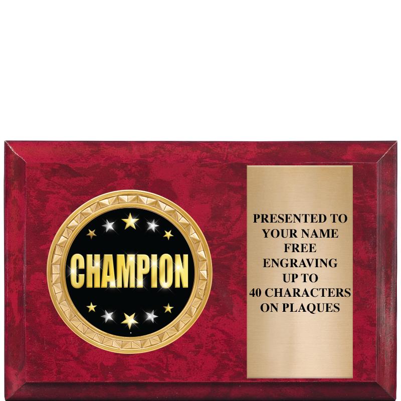 6" X 4" RED MBL INSERT PLQ