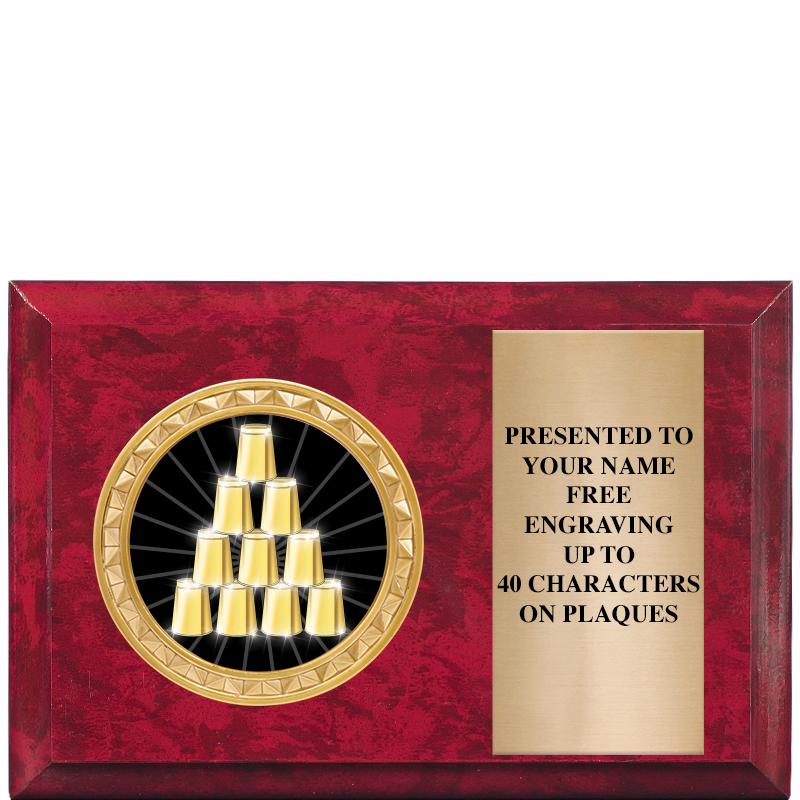 6" X 4" RED MBL INSERT PLQ