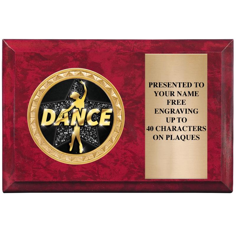 6" X 4" RED MBL INSERT PLQ