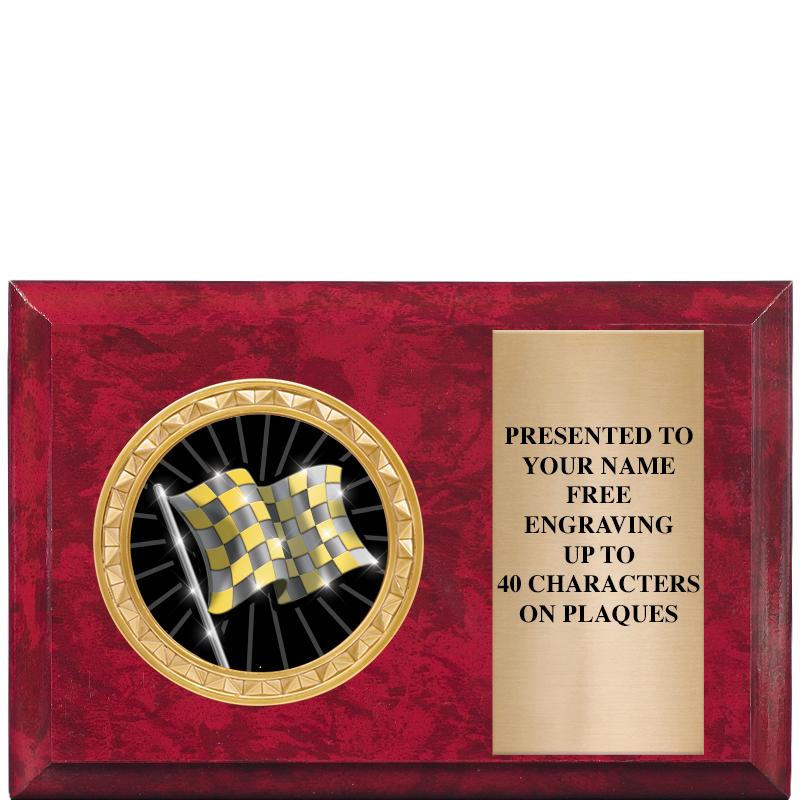 6" X 4" RED MBL INSERT PLQ