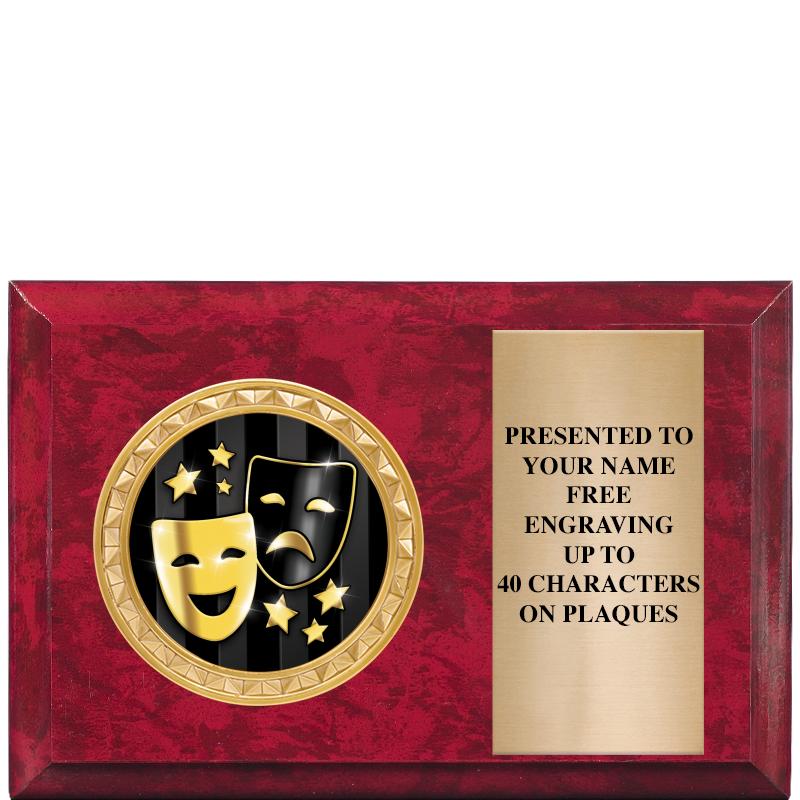 6" X 4" RED MBL INSERT PLQ