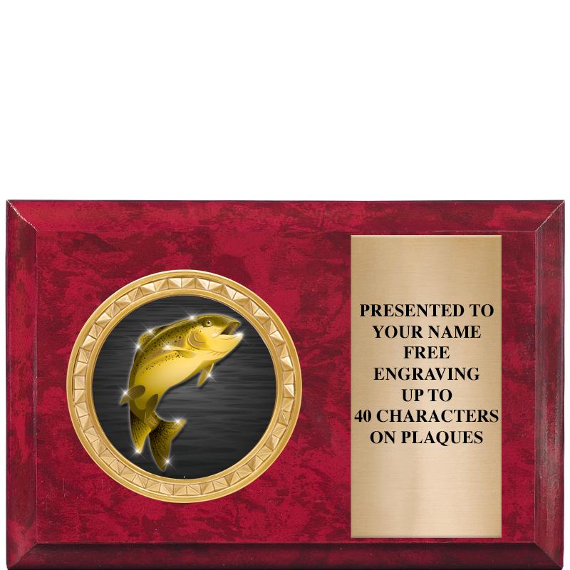 6" X 4" RED MBL INSERT PLQ