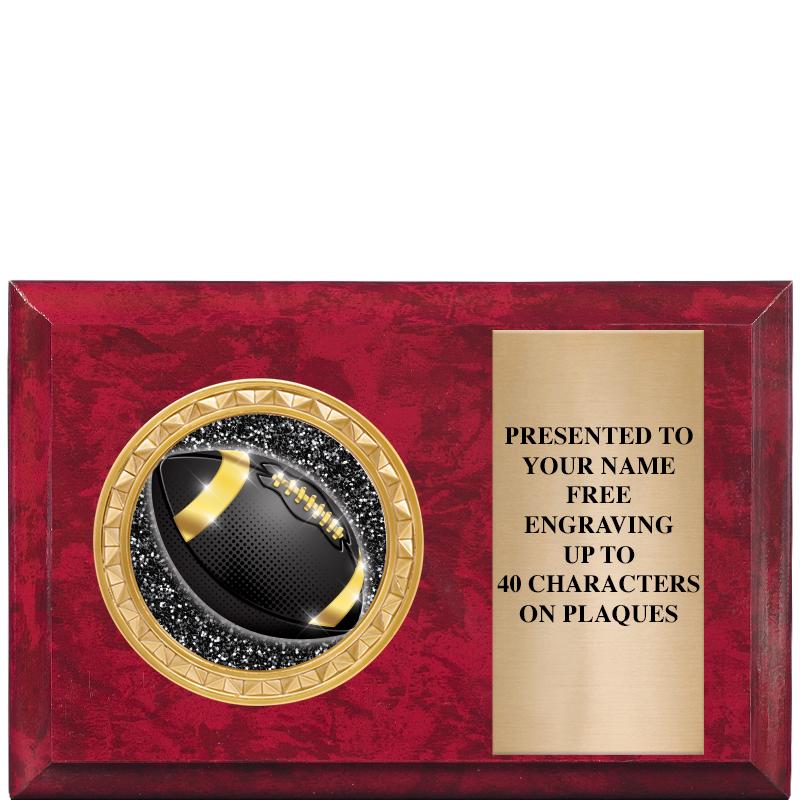 6" X 4" RED MBL INSERT PLQ